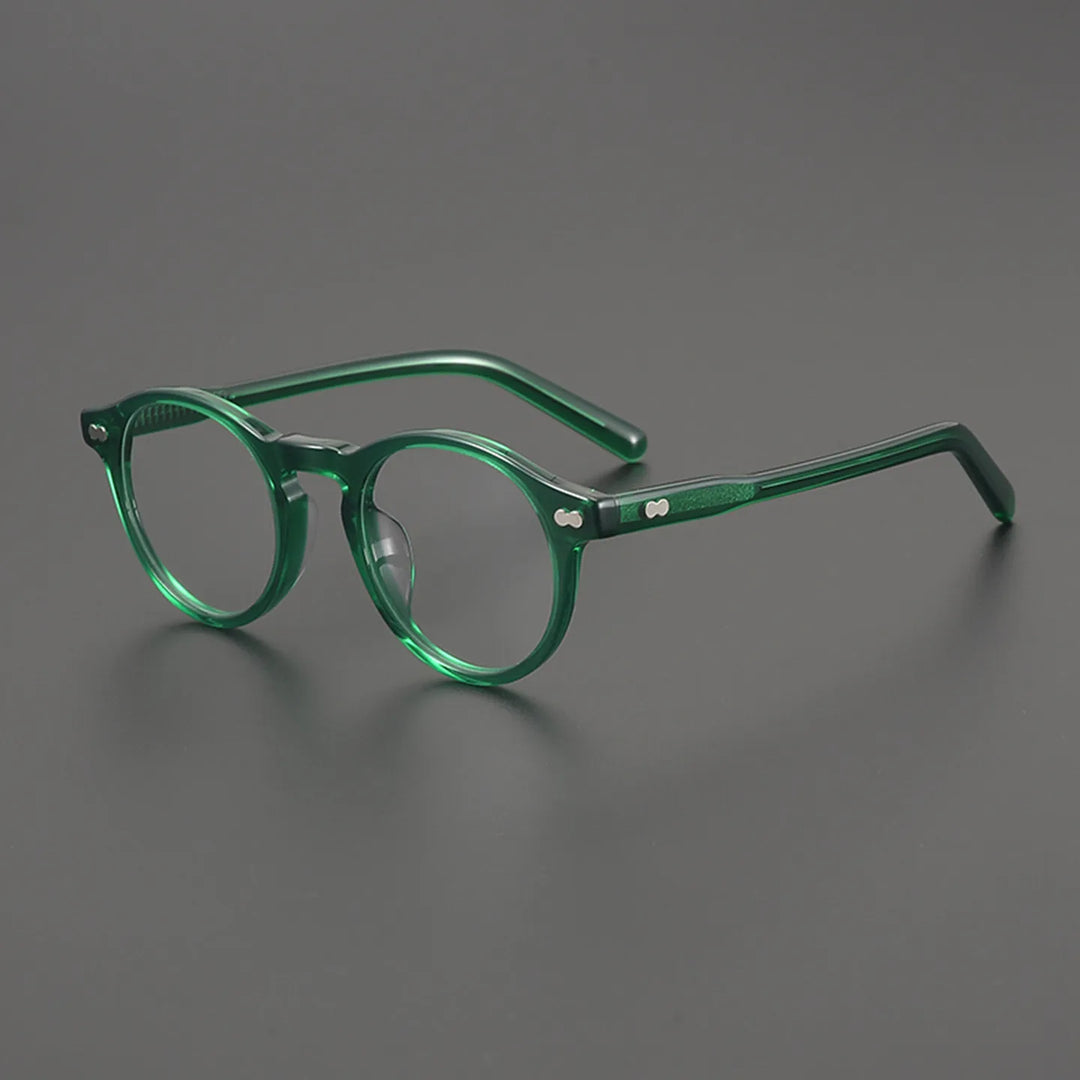 Black Mask Unisex Full Rim Round Acetate Eyeglasses BM-19401