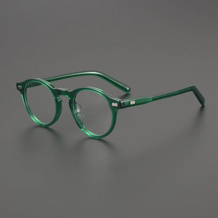 Black Mask Unisex Full Rim Round Acetate Eyeglasses BM-19401
