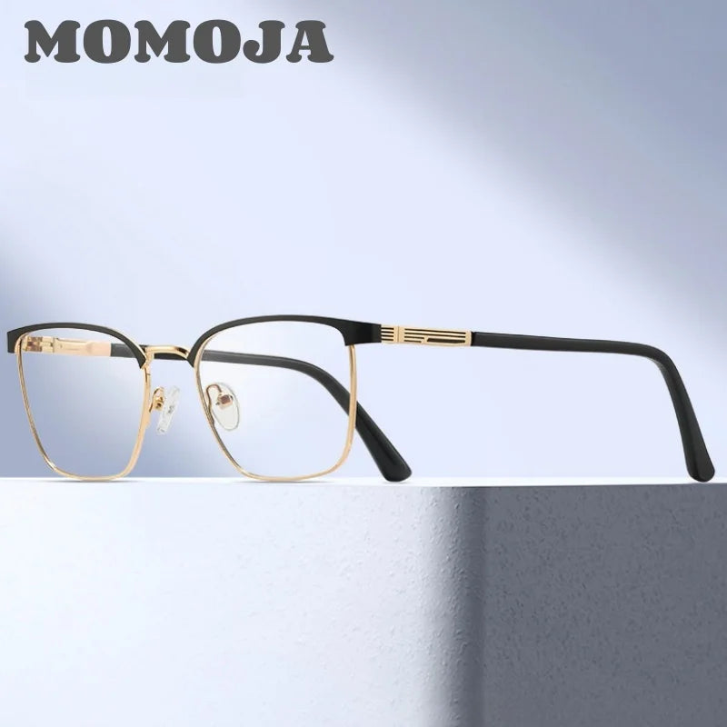 Momoja Women’s Full Rim Square Alloy Spring Hinge Eyeglasses 91704