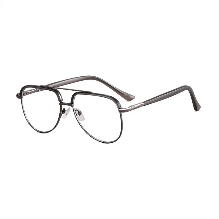 Ralferty Unisex Full Rim Square Double Bridge Alloy Tr 90 Eyeglasses R977 Full Rim Ralferty C6 Gray CHINA 