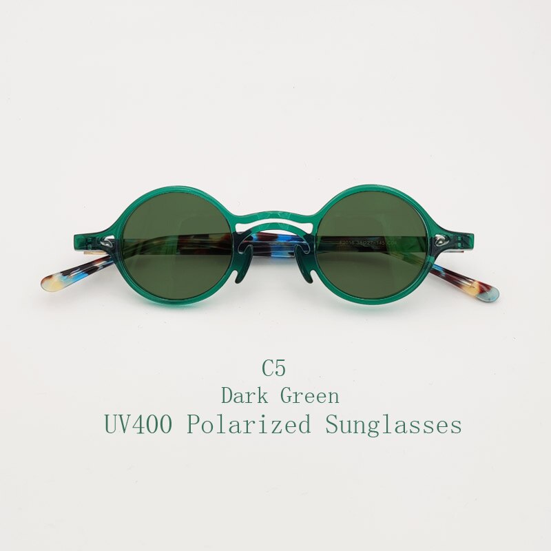 Yujo Unisex Full Rim Small Round Titanium Acetate Eyeglasses Or Polarized Sunglasses Full Rim Yujo C5 China 