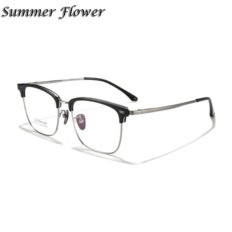 Summer Flower Unisex Full Rim Square Tr 90 Alloy Eyeglasses 67207