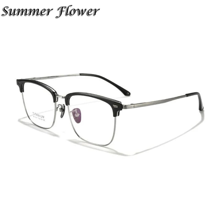 Summer Flower Unisex Full Rim Square Tr 90 Alloy Eyeglasses 67207
