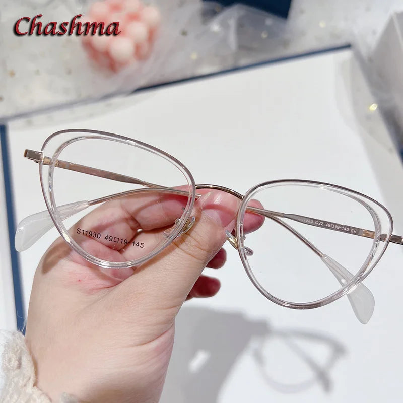Chashma Ochki Women's Full Rim Cat Eye Tr 90 Titanium Eyeglasses 119304