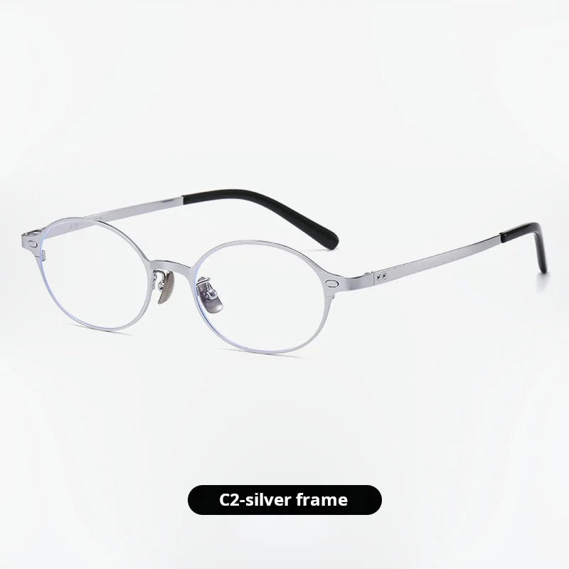 Momoja Unisex Full Rim Oval Round Titanium Alloy Eyeglasses 272477