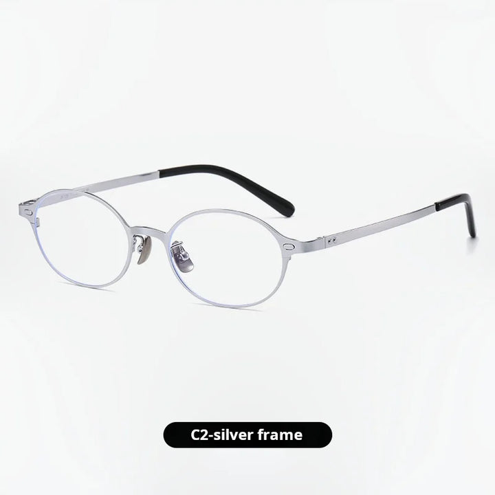 Momoja Unisex Full Rim Oval Round Titanium Alloy Eyeglasses 272477