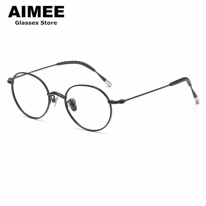 Aimee Unisex Full Rim Round Square Titanium Eyeglasses 14153 Full Rim Aimee   