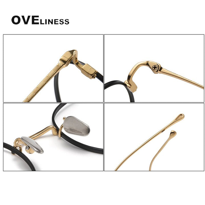 Oveliness Unisex Full Rim Round Titanium Eyeglasses 164 Full Rim Oveliness   