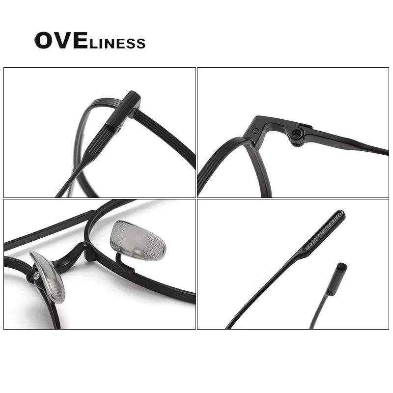 Oveliness Women's Full Rim Square Double Bridge Titanium Eyeglasses 13353 Full Rim Oveliness   