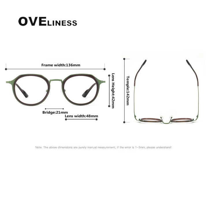 Oveliness Women's Full Rim Oval Acetate Titanium Eyeglasses 41100 Full Rim Oveliness