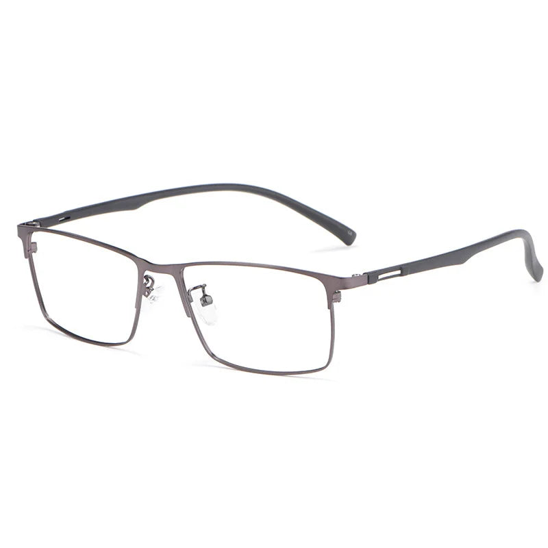 Reven Jate Unisex Full Rim Square Titanium Alloy Eyeglasses 89028 Full Rim Reven Jate grey