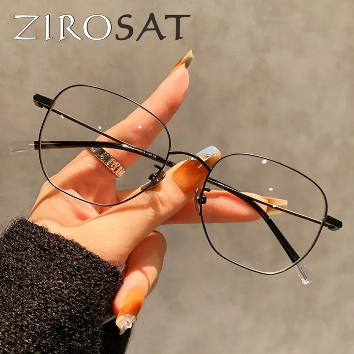 Zirosat Women's Full Rim Oval Polygon Titanium Eyeglasses 425901 Full Rim Zirosat