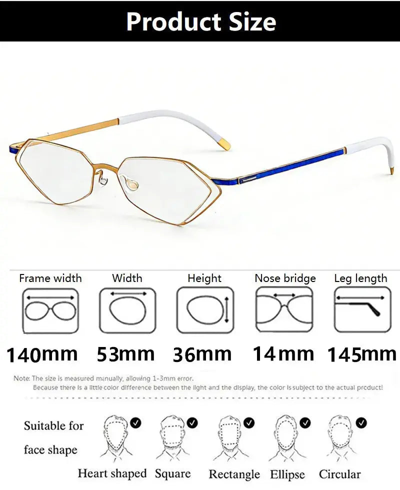 Bobbie 339541 Unisex Screwless Full Rim Polygon Oval Titanium Frames — view 2 | Bobbie at FuzWeb