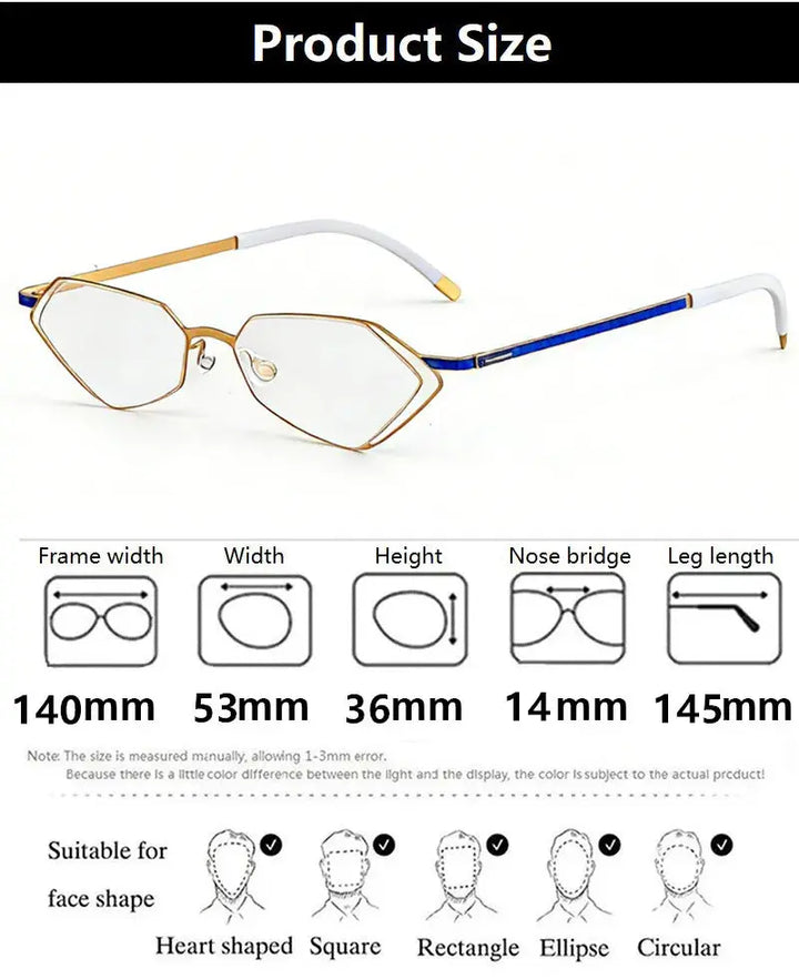 Bobbie 339541 Unisex Screwless Full Rim Polygon Oval Titanium Frames — view 2 | Bobbie at FuzWeb