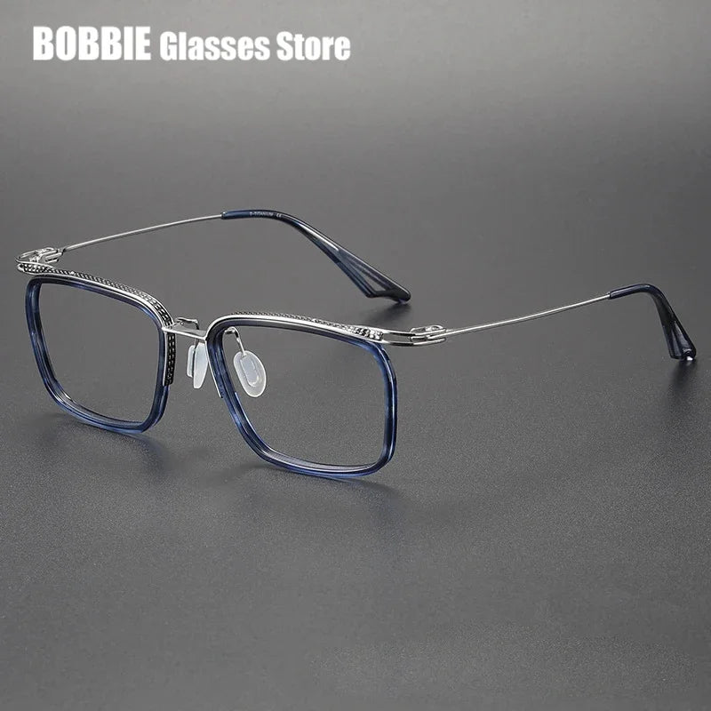 Bobbie Unisex Full Rim Square Acetate Titanium Eyeglasses 808639