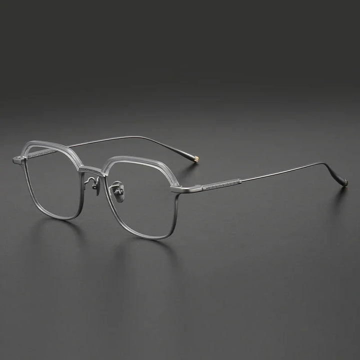 Aror Unisex Full Rim Polygon Square Acetate Titanium Eyeglasses 51143
