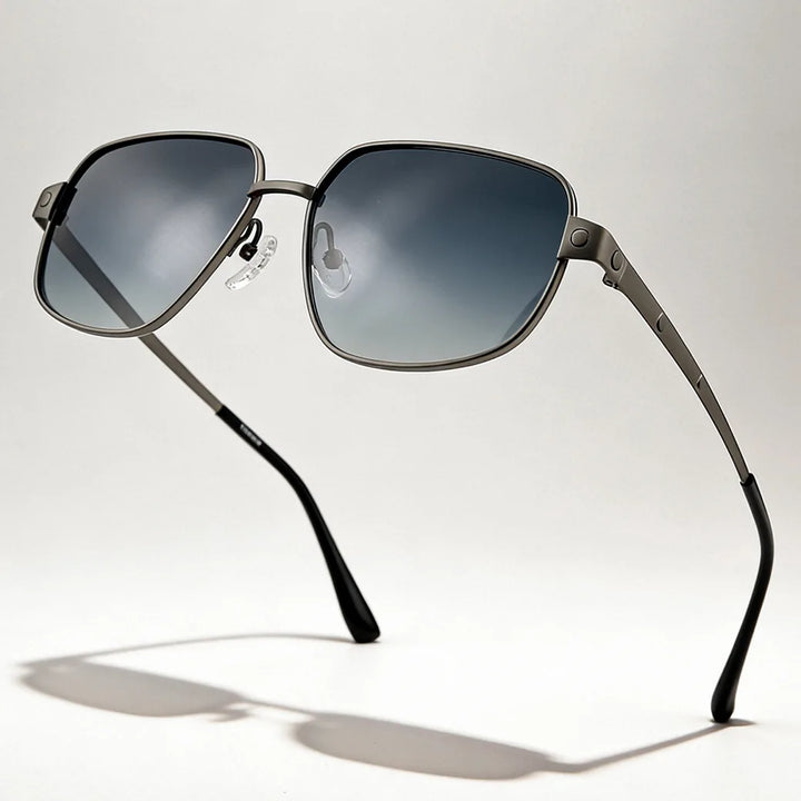 Black Mask Men Full Rim Square Titanium Polarized Sunglasses BM-1110S