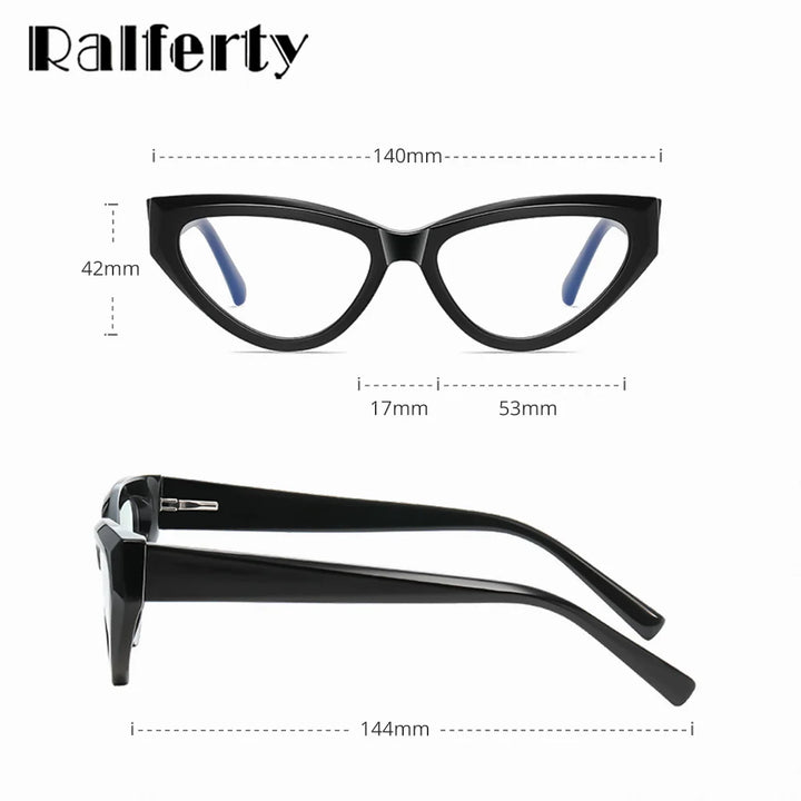 Ralferty Women's Full Rim Oval Cat Eye Tr 90 Titanium Eyeglasses 32153