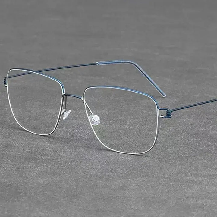 Aimee 541743 Full Rim Women’s Precision Screwless Titanium Square Frames FuzWeb