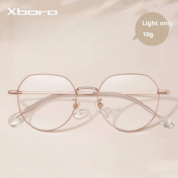 Xbora Women's Full Rim Flat Top Oval Titanium-Alloy Eyeglasses 123244