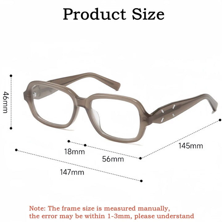 Yimaruili Unisex Full Rim Square Acetate Eyeglasses 702031