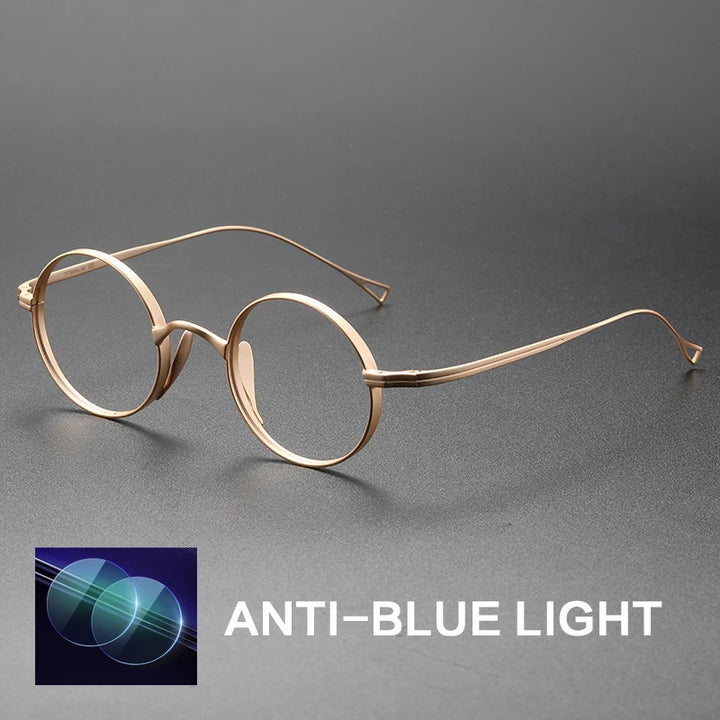 Gatenac Women's Full Rim Round Titanium Reading Glasses Gxyj10518