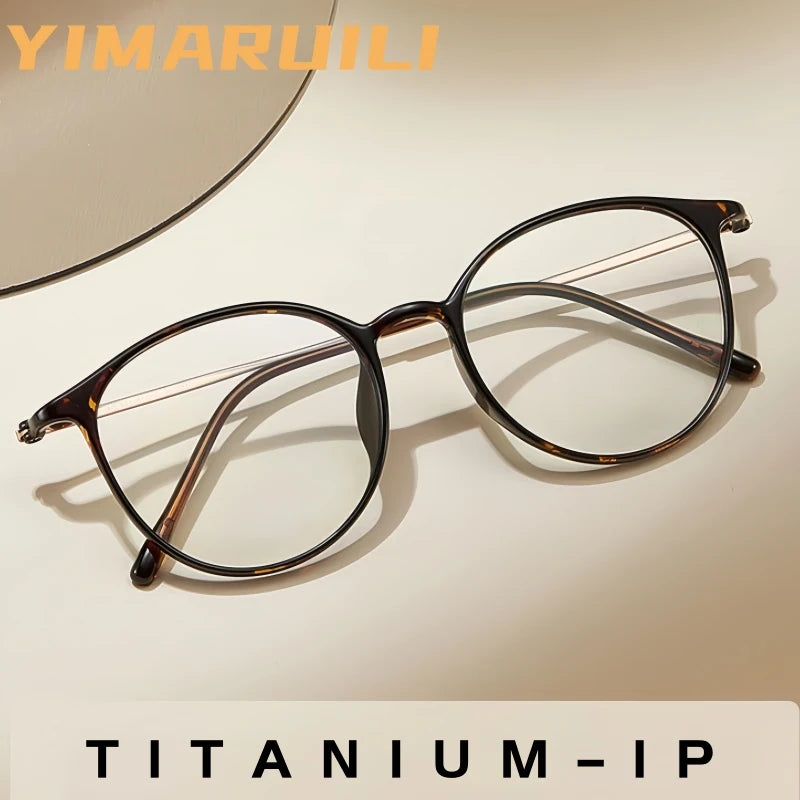 Yimaruili Unisex Full Rim Round TR-90 Titanium Eyeglasses M8345 — view 1 | Yimaruili at FuzWeb