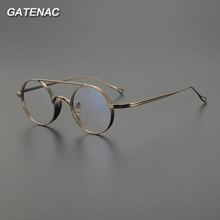 Gatenac Unisex Full Rim Double Bridge Titanium Eyeglasses Gxyj1473 Full Rim Gatenac   