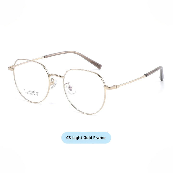 Xbora Unisex Full Rim Polygonal Pure Titanium Eyeglasses TI0261 — view 4 | Xbora at FuzWeb