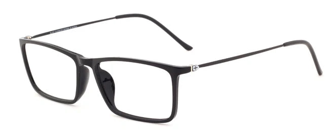 Brightzone Women's Full Rim Square Ultem Titanium Eyeglasses 71368 Full Rim Brightzone Bright black