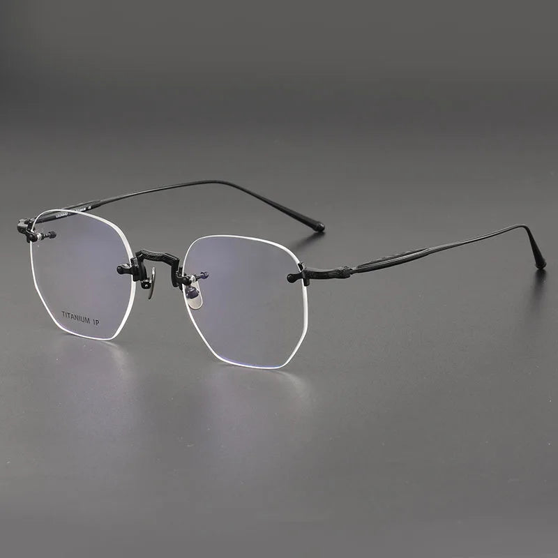 Yimaruili Unisex Rimless Polygonal Pure Titanium Eyeglasses F10121 — view 5 | Yimaruili at FuzWeb