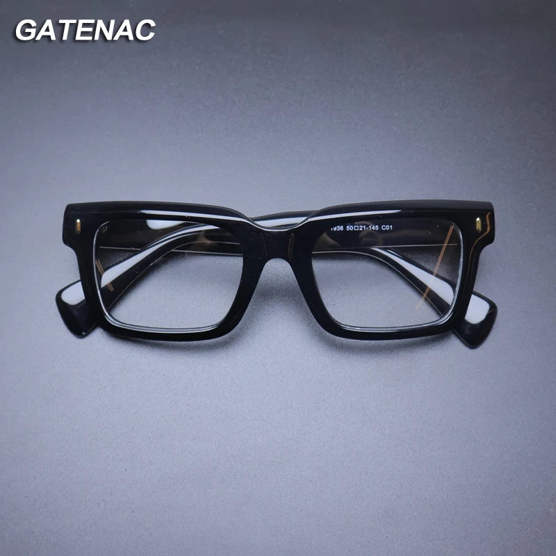 Gatenac Mens Full Rim Square Acetate Eyeglasses t3 Full Rim Gatenac   