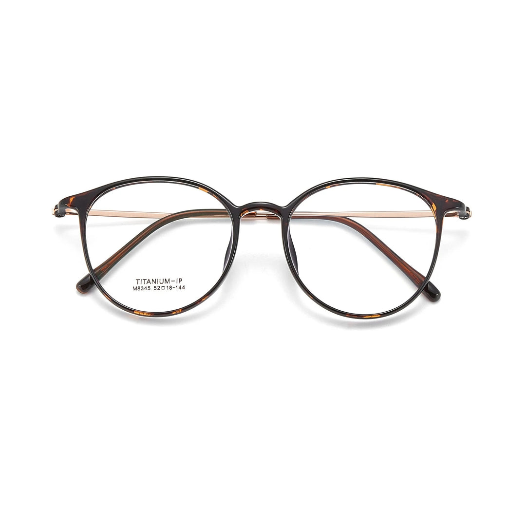 Yimaruili Unisex Full Rim Round TR-90 Titanium Eyeglasses M8345 — view 6 | Yimaruili at FuzWeb