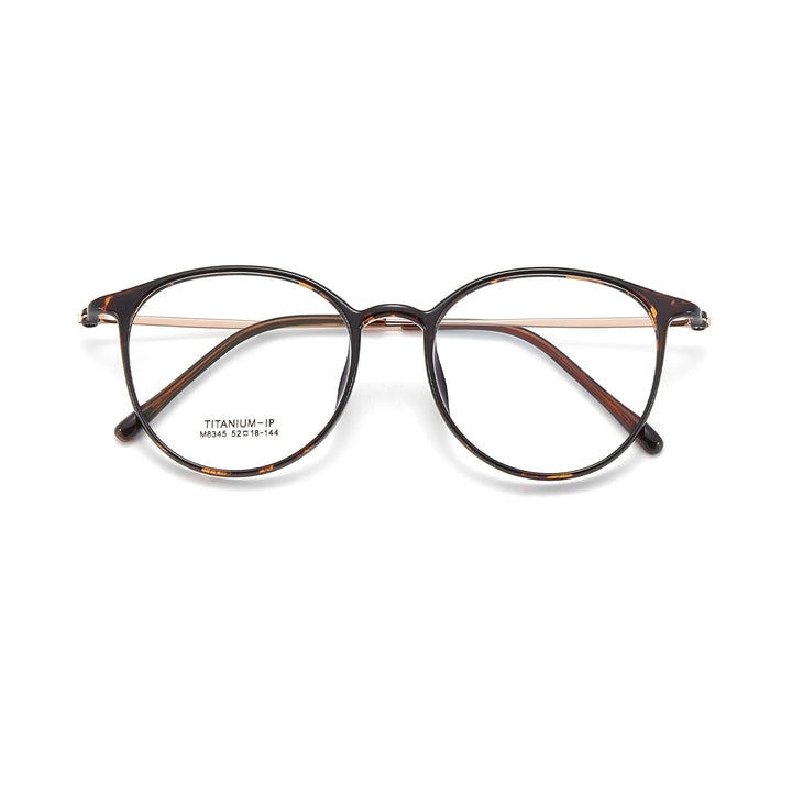 Yimaruili Unisex Full Rim Round TR-90 Titanium Eyeglasses M8345 — view 6 | Yimaruili at FuzWeb