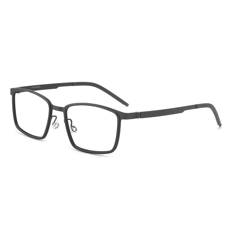 KatKani Unisex Full Rim Square Titanium Eyeglasses 9711 Full Rim KatKani Eyeglasses Black  