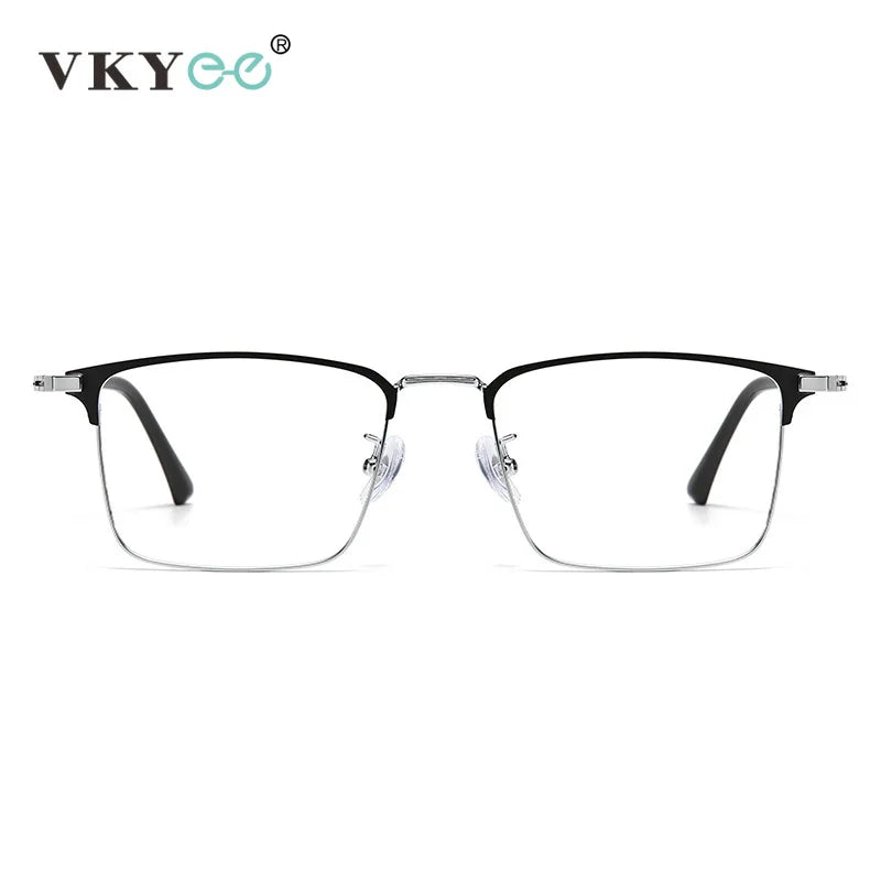 Vicky Unisex Semi Rim Big Square Titanium Acetate Reading Glasses 9027 Reading Glasses Vicky   