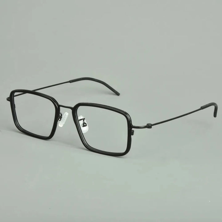 Aimee Men's Full Rim Big Square Acetate Titanium Eyeglasses 77501