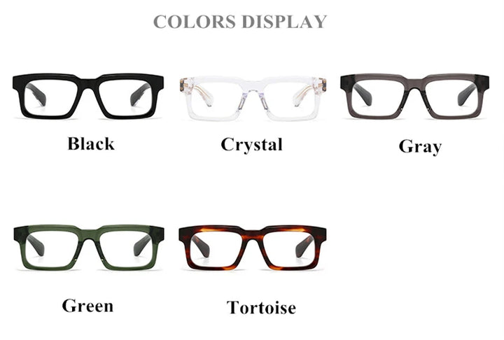 Black Mask Unisex Full Rim Square Thick Acetate Eyeglasses 30212 Full Rim Black Mask   