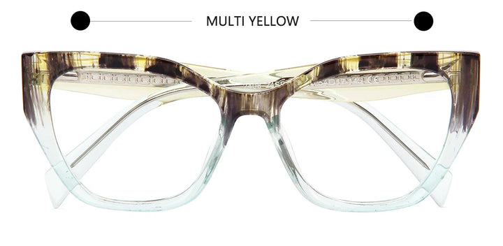 Esnbie Unisex Full Rim Square Cat Eye Tr 90 Titanium Eyeglasses 24071