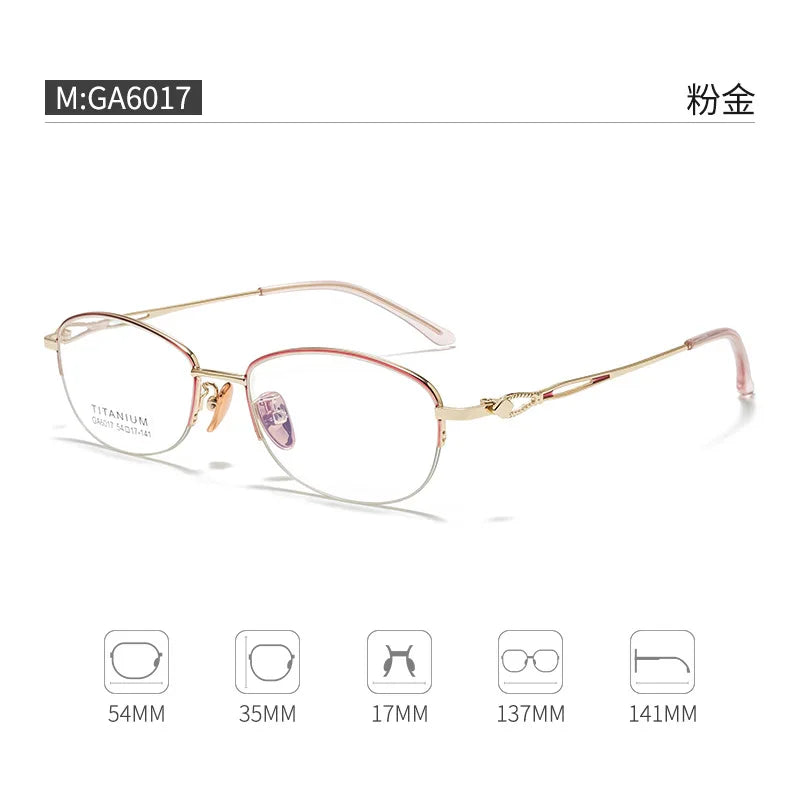 Gmei Optical G6017ADY women's oval titanium alloy prescription eyeglasses — view 7