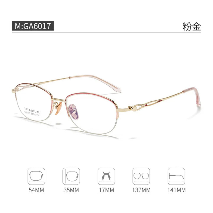 Gmei Optical G6017ADY women's oval titanium alloy prescription eyeglasses — view 7