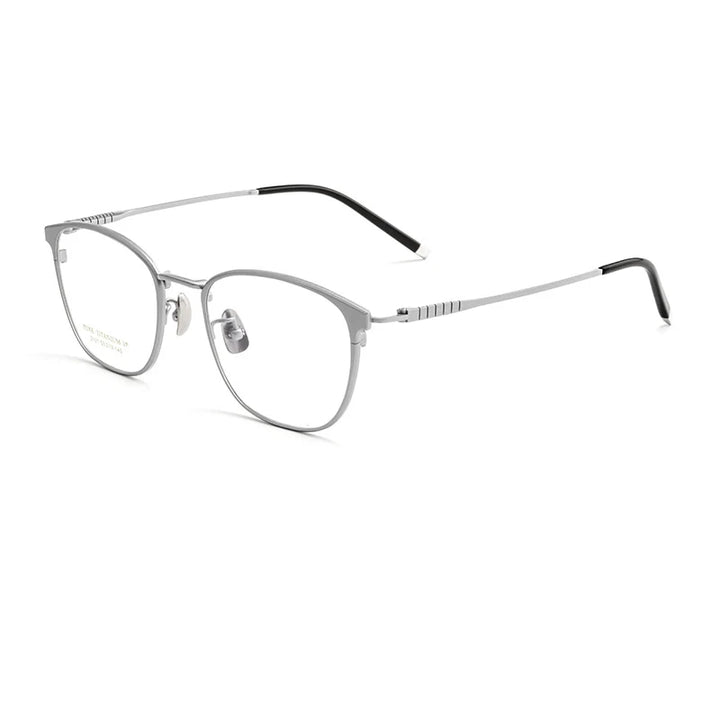 Gmei Unisex Full Rim Square Titanium Eyeglasses 2101 Full Rim Gmei Optical Silver  