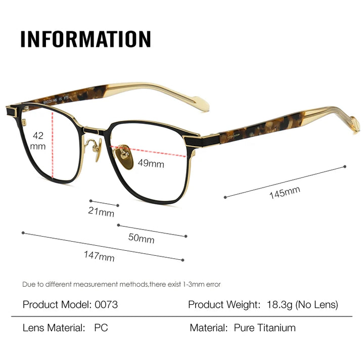 Muzz 0073 men's square IP titanium prescription eyeglasses — view 2