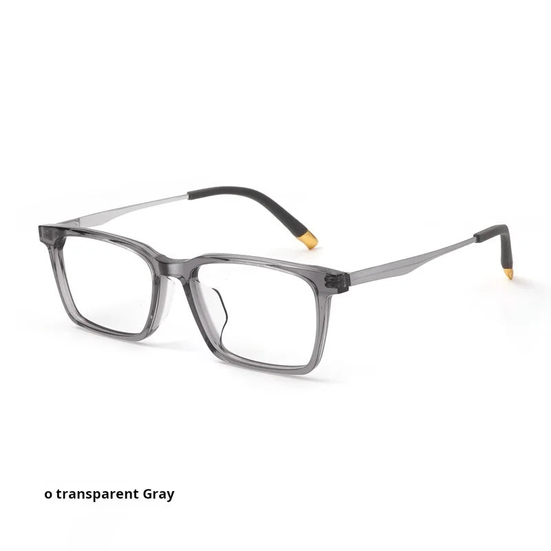 Momoja Unisex Full Rim Square Acetate Titanium Eyeglasses 72583