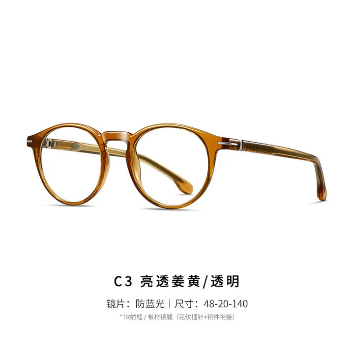 Reven Jate Unisex Full Rim Round Acetate Prescription Eyeglasses 32202 - view 12