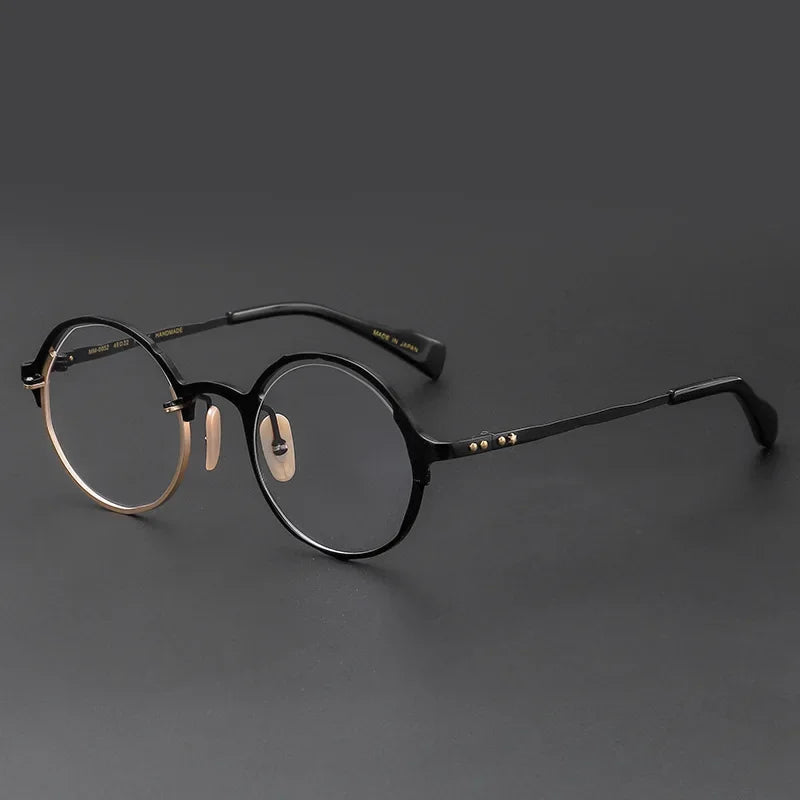 Muzz Unisex Full Rim Round Titanium Eyeglasses 370052