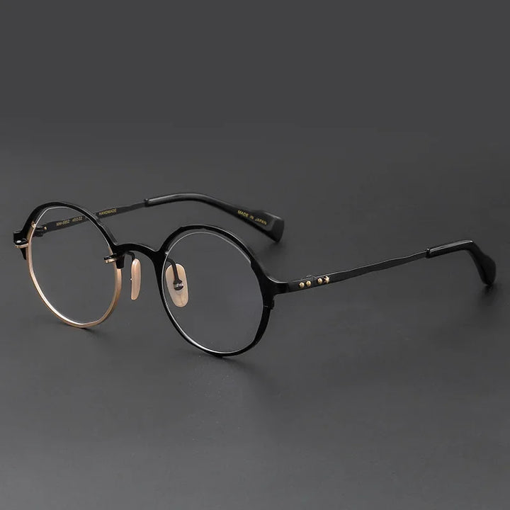 Muzz Unisex Full Rim Round Titanium Eyeglasses 370052