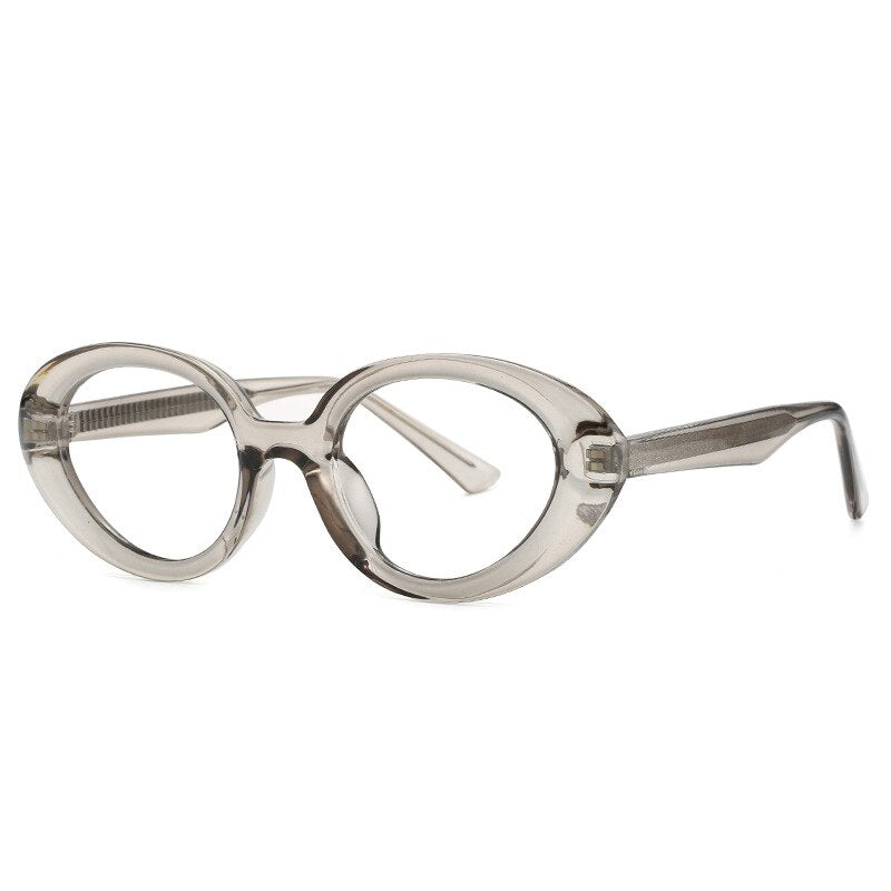CCSpace Women's Full Rim Oval Pc Plastic Eyeglasses/Sunglasses 56760 Full Rim CCspace C8GreyClear  