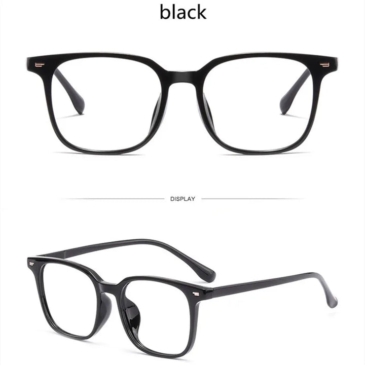 Kocolior Unisex Full Rim Square Acetate Alloy Hyperopic Reading Glasses 6005 Reading Glasses Kocolior Black China 0