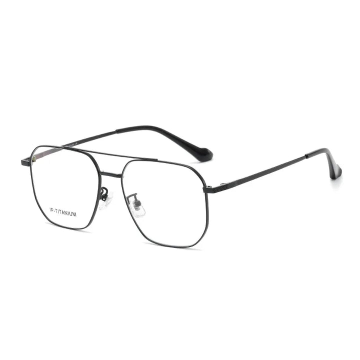 Yimaruili Unisex Full Rim Square Double Bridge Alloy Eyeglasses 98434